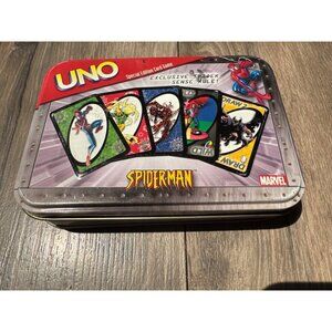 Marvel Spiderman INCOMPLETE UNO Card Game With Exclusive Spider Sense Rule In Ti